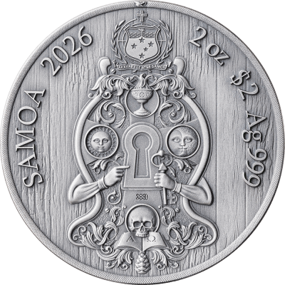 Samoa - 2026 - 2 Dollars – Knights Templar (Secret Societies series) 2oz silver