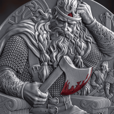 Cameroon - 2026 - 2000 Francs – Eric Bloodaxe (way to valhalla series) 2oz silver