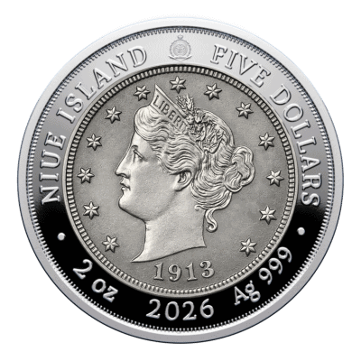 Niue - 2026 - 5 Dollars - 1913 Liberty head nickel (Greatest United States coins series) 2oz silver