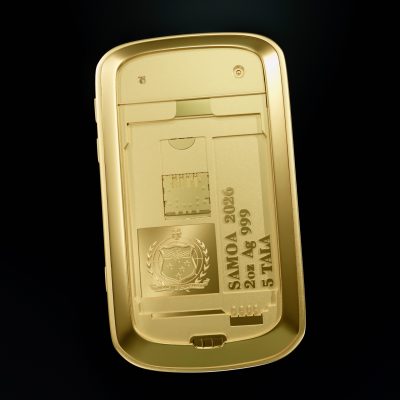Samoa - 2026 - 5 Tala - QWERTY Phone 2oz silver GILDED