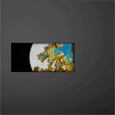 Cook Islands - 2026 - 100 Dollars - Yellowstone Topography KILO silver edition