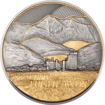 Cook Islands - 2026 - 10 Dollars - Scottish Highlands 2oz silver (Golden Landscapes series)