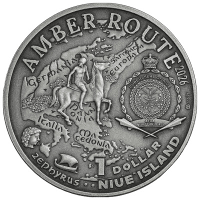Niue - 2026 - 1 Dollars - Slovakia (Amber Route series) 1/2oz silver