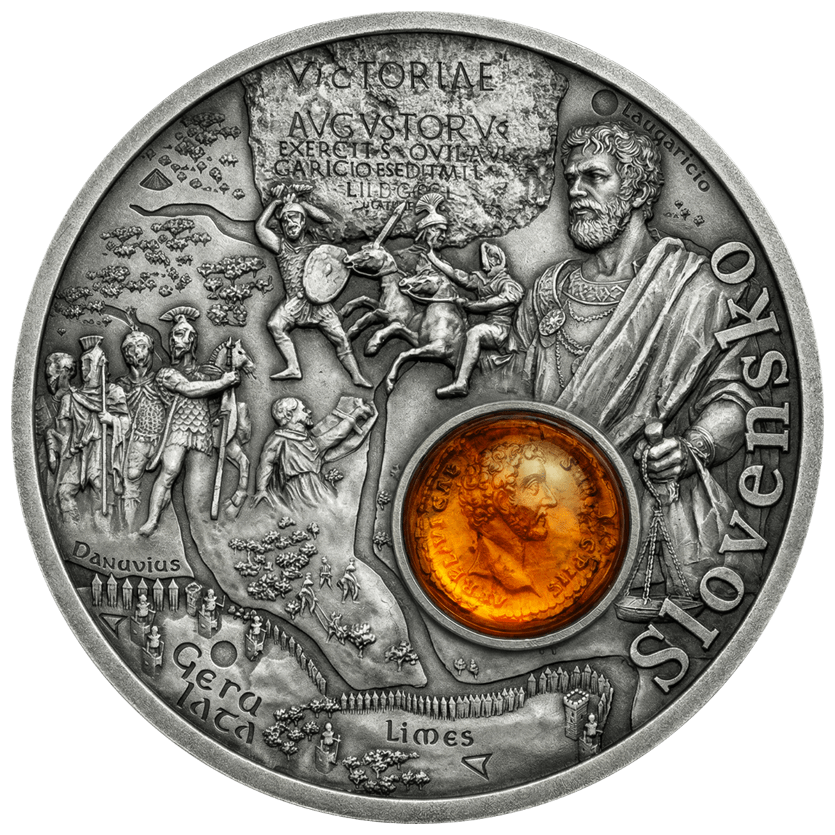 Niue - 2026 - 1 Dollars - Slovakia (Amber Route series) 1/2oz silver