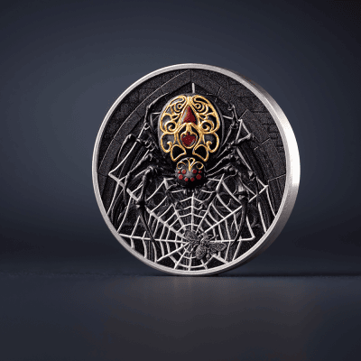 Cameroon - 2026 - 1000 Francs - The Black Widow (Creatures of Nocturne series) 1oz silver