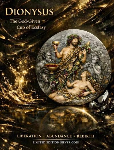 Cameroon - 2026 - 2000 Francs - Dionysus 2oz silver (Greek Mythology series)