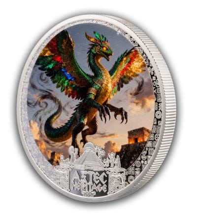 Liberia - 2026 - 5 Dollars - Quetzalcoatl 1/2oz silver (Aztec Heritage series)