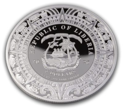 Liberia - 2026 - 5 Dollars - Camazotz 1/2oz silver (Aztec Heritage series)