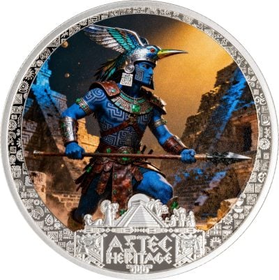 Liberia - 2026 - 5 Dollars - Huitzilopochtli 1/2oz silver (Aztec Heritage series)