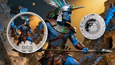 Liberia - 2026 - 5 Dollars - Huitzilopochtli 1/2oz silver (Aztec Heritage series)