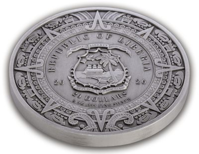 Liberia - 2026 - 20 Dollars - Xipe Totec 2oz UHR silver (Aztec Heritage series)