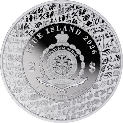 Niue - 2026 - 2 Dollars - Wolfgang Amadeus Mozart (Behind the Masterpiece series) 1oz silver