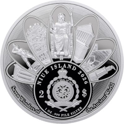 Niue - 2026 - 2 Dollars - Hanging Gardens of Babylon (7 Wonders of the Ancient World series) 1oz silver