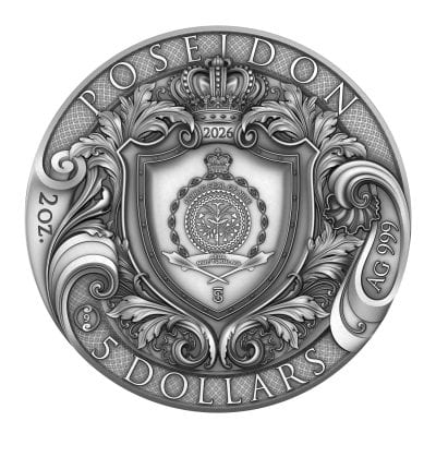 Niue - 2026 - 5 Dollars - Poseidon 2oz silver