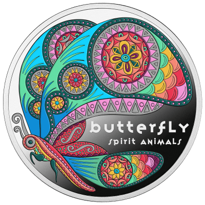 Niue - 2025 - 1 Dollar - Butterfly (Spirit Animals series)