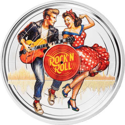 Samoa - 2026 - 1 Dollar – Rock 'n' Roll (Vinyl Groove series) 1oz silver