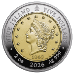 Niue - 2026 - 5 Dollars - 1849 Liberty Head Double Eagle (Greatest United States coins series) 2oz silver