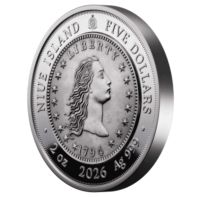 Niue - 2026 - 5 Dollars - 1794 Flowing Hair silver Dollar (Greatest United States coins series) 2oz silver