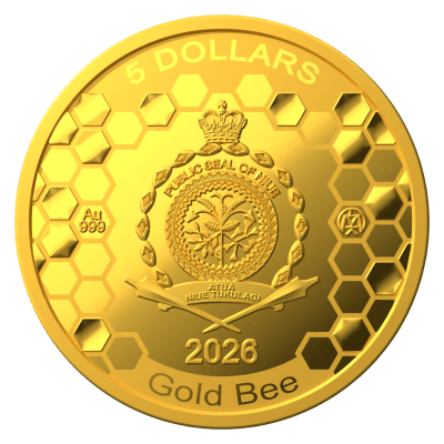 Niue - 2026 - 5 Dollars - Gold Bee 1/25 oz small gold