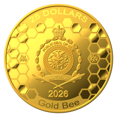 Niue - 2026 - 5 Dollars - Gold Bee 1/25 oz small gold