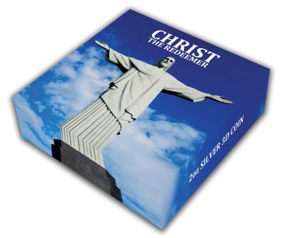 Cameroon - 2026 - 2000 Francs - Christ the Redeemer 3D Antiqued 2oz silver