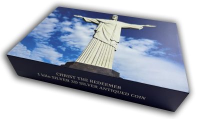Cameroon - 2026 - 10000 Francs - Christ the Redeemer 3D Antiqued 1 KILO silver