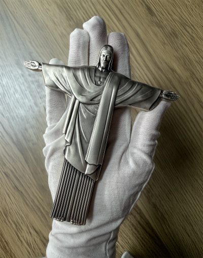 Cameroon - 2026 - 10000 Francs - Christ the Redeemer 3D Antiqued 1 KILO silver