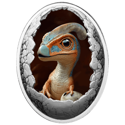 Cameroon - 2025 - 500 Francs - Parasaurolophus (Dinosauria series) 16.8g Silver