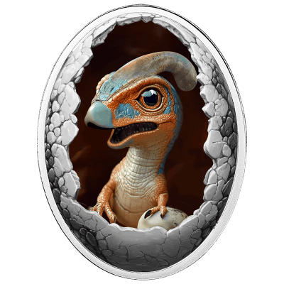 Cameroon - 2025 - 500 Francs - Parasaurolophus (Dinosauria series) 16.8g Silver