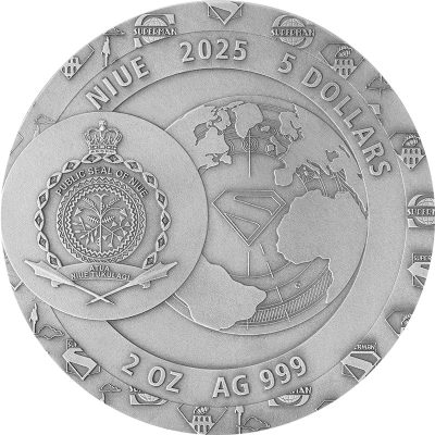 Niue - 2025 - 5 Dollars - Superman Krypto DC Comics 2oz silver