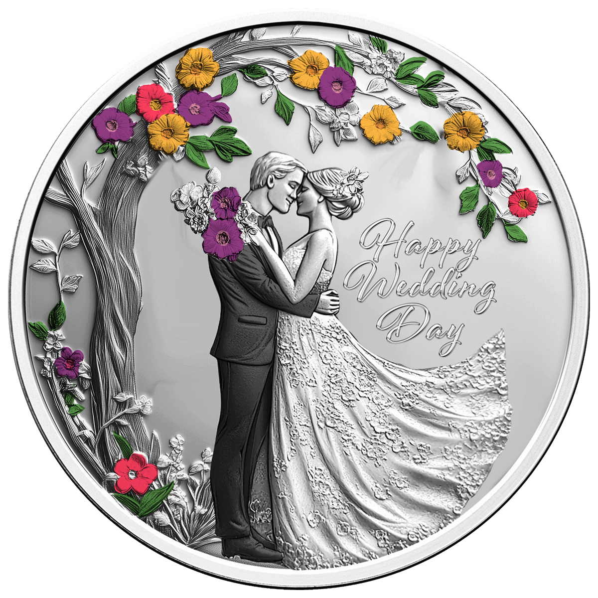 Niue - 2026 - 1 Dollar - Wedding Anniversary Flowers in Tree II 1/2oz silver