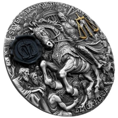 Niue - 2026 - 7 Dollars - Black Horse 3oz silver (Seven Seals of the Apocalypse series)