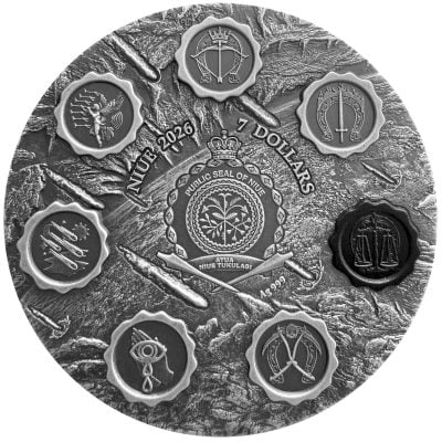 Niue - 2026 - 7 Dollars - Black Horse 3oz silver (Seven Seals of the Apocalypse series)