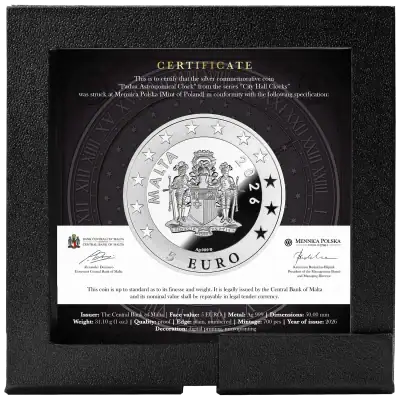 Malta - 2026 - 5 Euro - Padue (City Hall Clocks series)