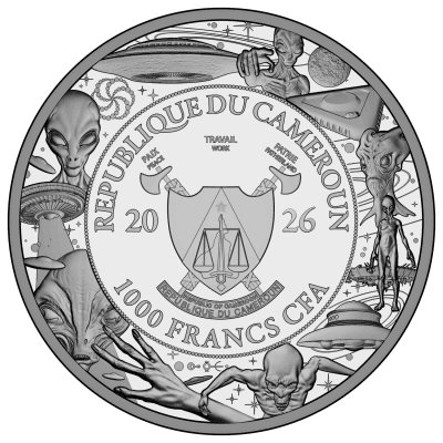 Cameroon - 2026 - 1000 Francs - UFO RECORDING NIGHTVISION (UFO & Aliens series) 1oz silver