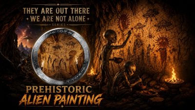 Cameroon - 2026 - 1000 Francs - PREHISTORIC ALIEN PAINTING (UFO & Aliens series) 1oz silver