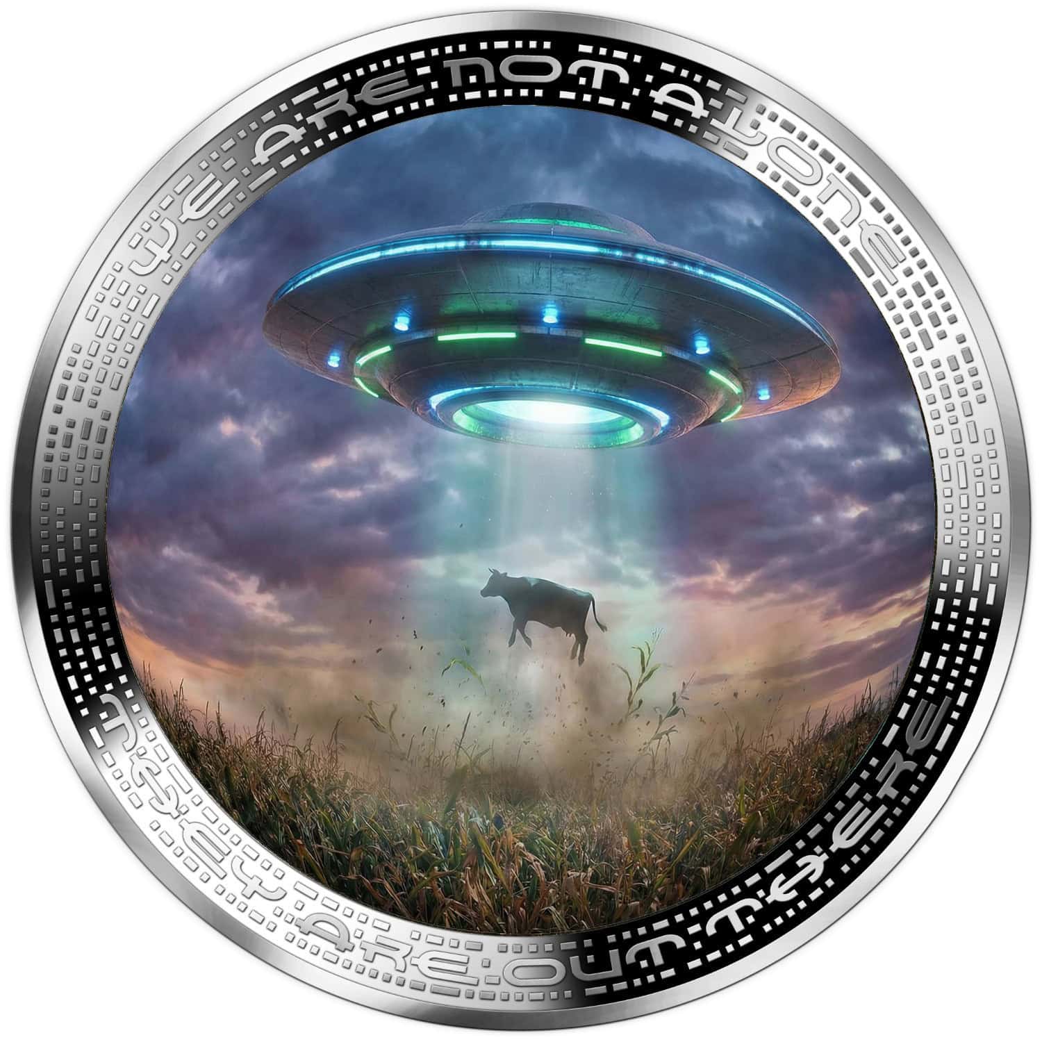 Cameroon - 2026 - 1000 Francs - COW ABDUCTION (UFO & Aliens series) 1oz silver