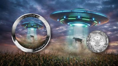 Cameroon - 2026 - 1000 Francs - COW ABDUCTION (UFO & Aliens series) 1oz silver