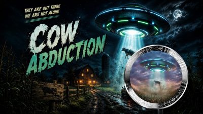 Cameroon - 2026 - 1000 Francs - COW ABDUCTION (UFO & Aliens series) 1oz silver