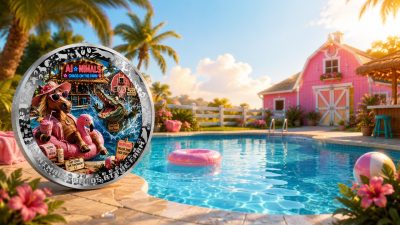 Cameroon - 2026 - 1000 Francs - Floaties, Fangs and Frenzy (AI•NIMALS Chaos at the Farm series) 1oz silver