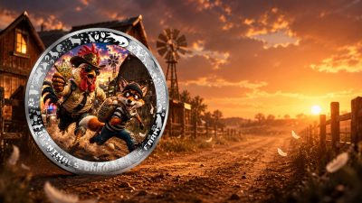 Cameroon - 2026 - 1000 Francs - The Great Egg Chase (AI•NIMALS Chaos at the Farm series) 1oz silver