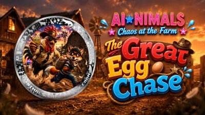 Cameroon - 2026 - 1000 Francs - The Great Egg Chase (AI•NIMALS Chaos at the Farm series) 1oz silver