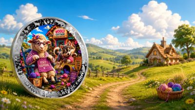 Cameroon - 2026 - 1000 Francs - Knit Happens Again (AI•NIMALS Chaos at the Farm series) 1oz silver