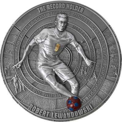 Niue - 2025 - 5 Dollars - Robert Lewandowski RECORD HOLDER (Robert Lewandowski series) 2oz silver