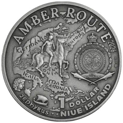 Niue - 2026 - 1 Dollars - Austria (Amber Route series) 1/2oz silver