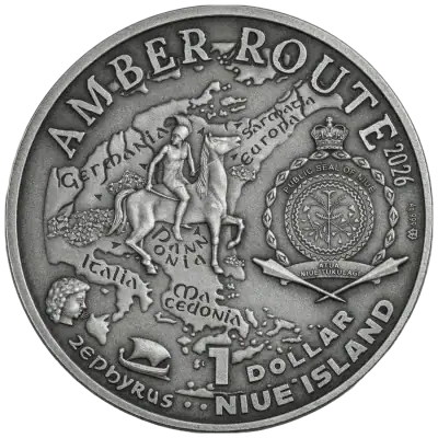 Niue - 2026 - 1 Dollars - Czechia (Amber Route series) 1/2oz silver
