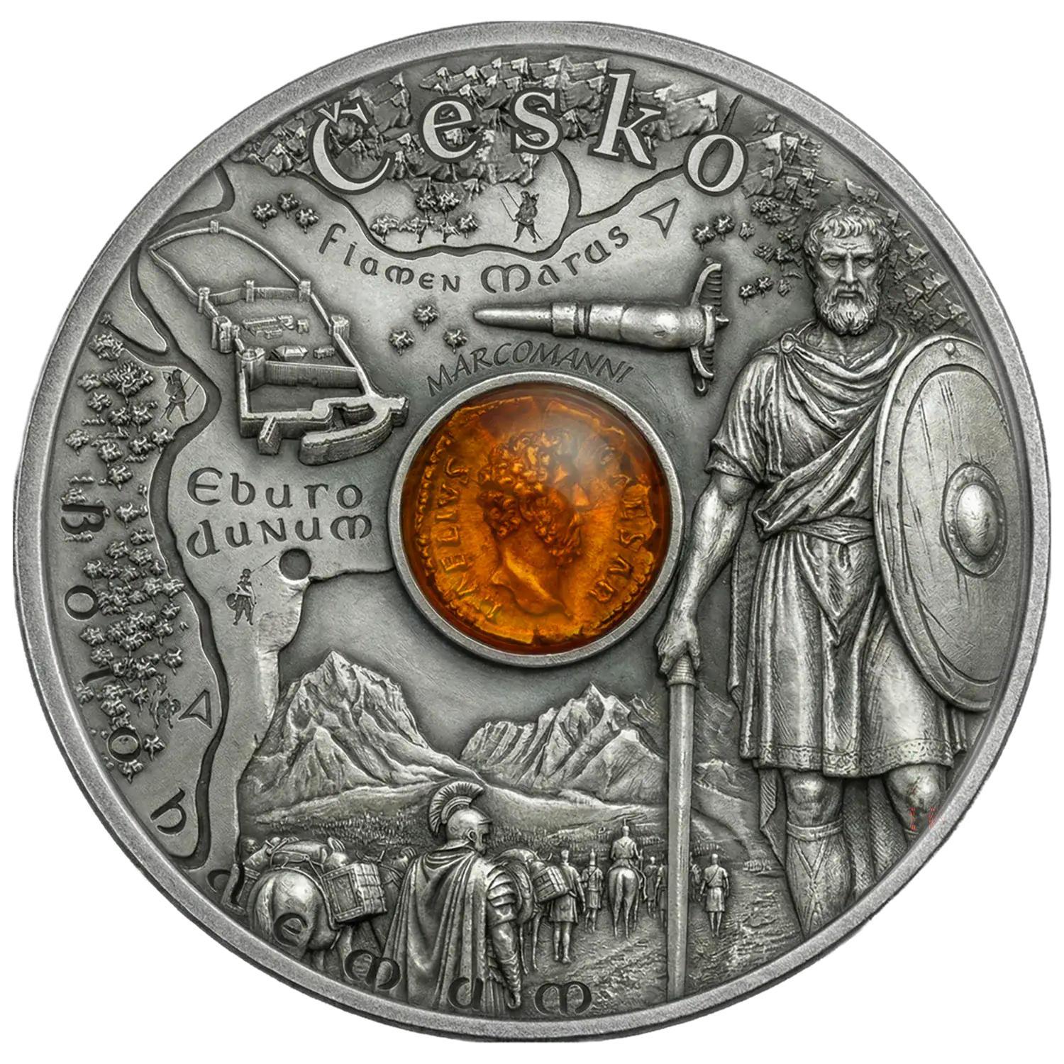Niue - 2026 - 1 Dollars - Czechia (Amber Route series) 1/2oz silver