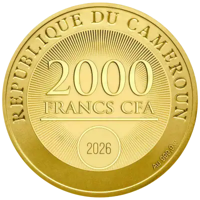Cameroon - 2026 - 2000 Francs – Guardian Angel 2.3 gram gold