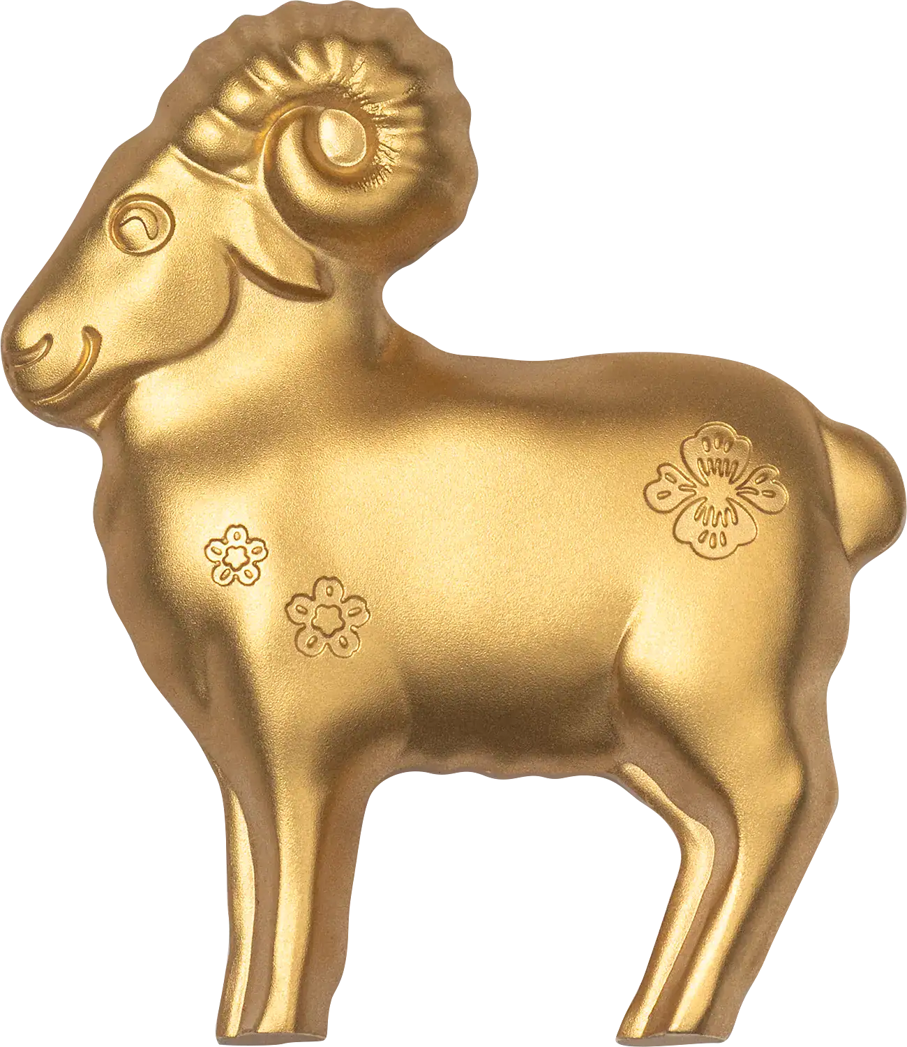 Mongolia - 2027 - 1000 Togrog - Year of the Goat 3D silver 1oz GILDED EDITION