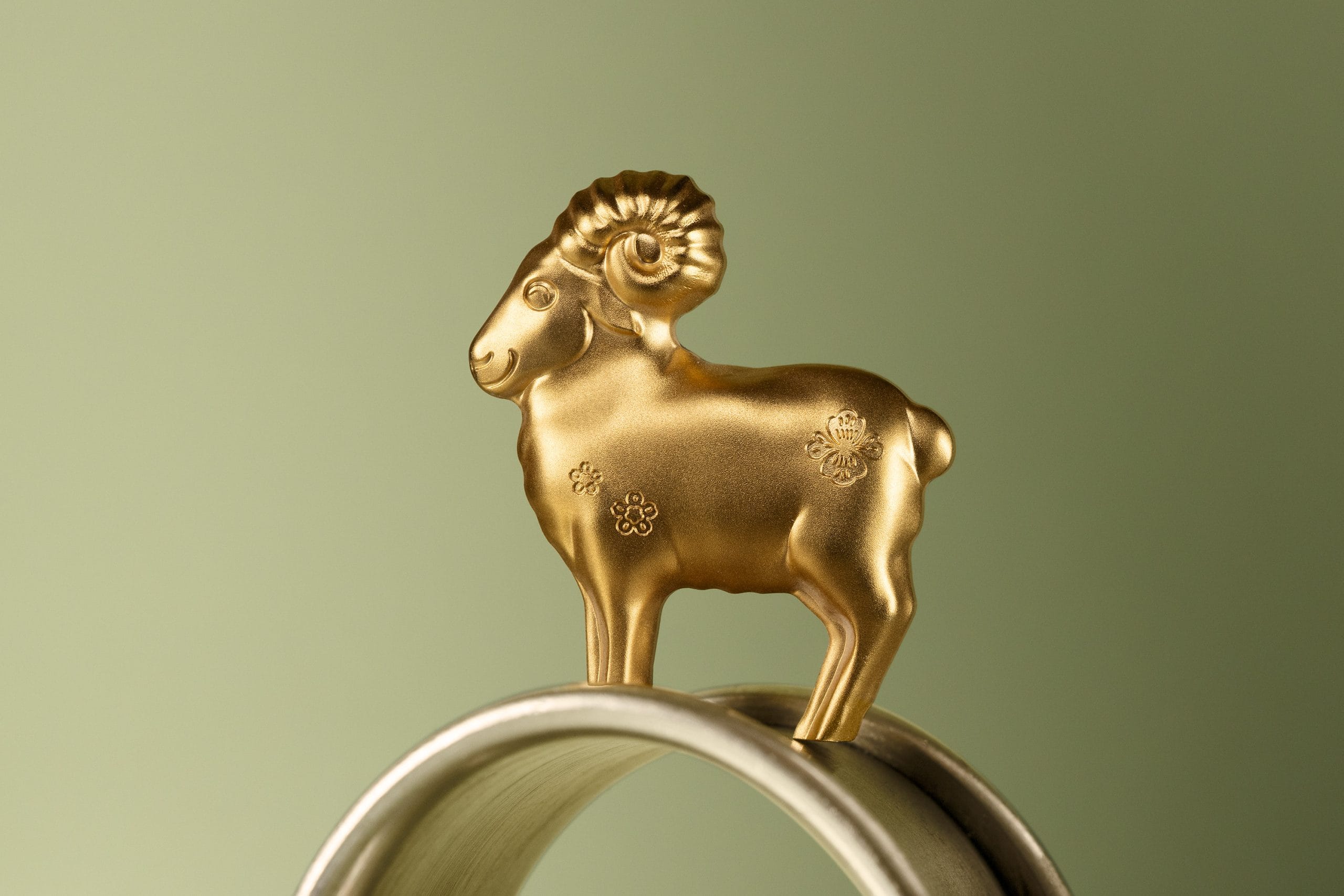 Mongolia - 2027 - 1000 Togrog - Year of the Goat 3D silver 1oz GILDED EDITION